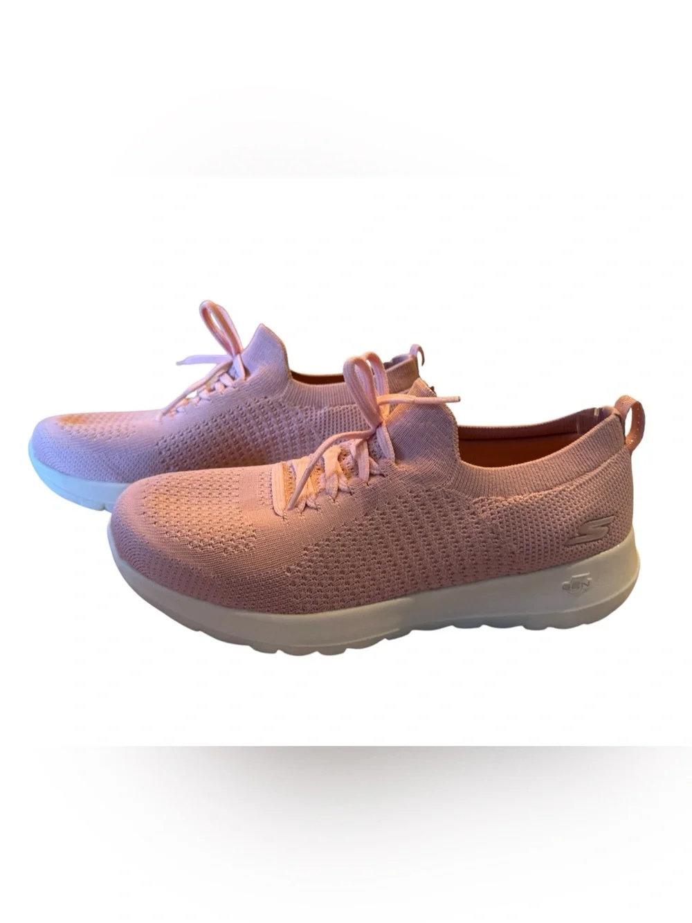 Skechers Air Cooled Goga Mat Women's 8.5  Pink Knit Lace-Up Slip On Sneakers